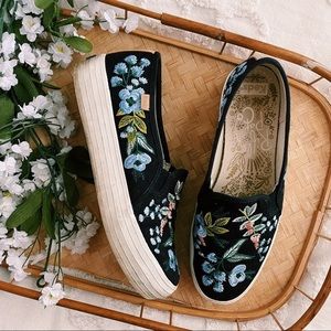 Keds + Rifle Paper Co Triple Decker Herb Garden embroidered sneakers sz 7 EUC